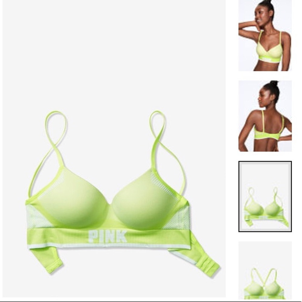 NWT PINK Victoria’s Secret Logo Sports Bra in M - Picture 3 of 7